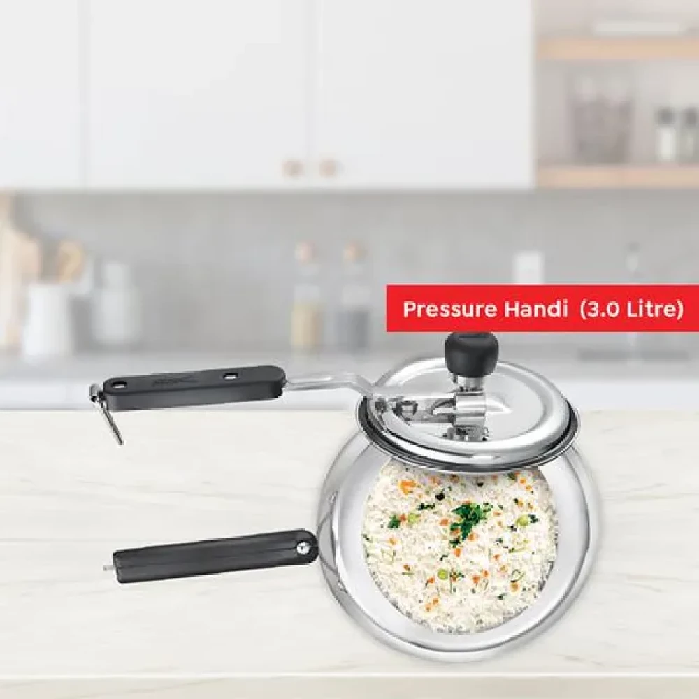 Prestige Nakshatra Plus Svachh Aluminium Spillage Control Handi Pressure Cooker - Silver, 3 l-3.webp